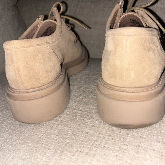 ZARA x Clarks Taupe Suede Platform Loafers EU 36/US 6 Granny Cottagecore Neutral - Picture 6 of 9
